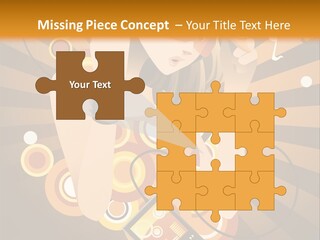 A Woman In A Hat Is Holding A Cell Phone PowerPoint Template