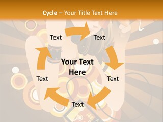 A Woman In A Hat Is Holding A Cell Phone PowerPoint Template