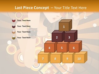 A Woman In A Hat Is Holding A Cell Phone PowerPoint Template