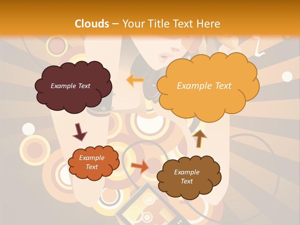 A Woman In A Hat Is Holding A Cell Phone PowerPoint Template