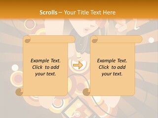 A Woman In A Hat Is Holding A Cell Phone PowerPoint Template