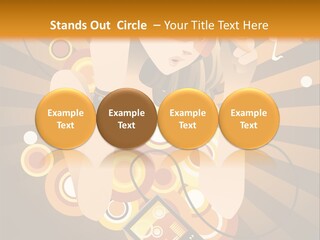 A Woman In A Hat Is Holding A Cell Phone PowerPoint Template