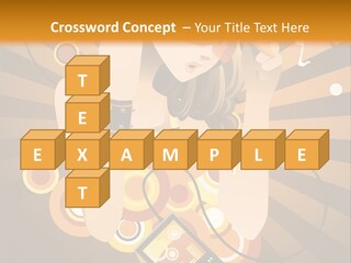 A Woman In A Hat Is Holding A Cell Phone PowerPoint Template