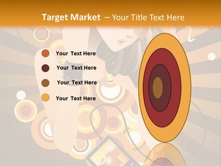 A Woman In A Hat Is Holding A Cell Phone PowerPoint Template