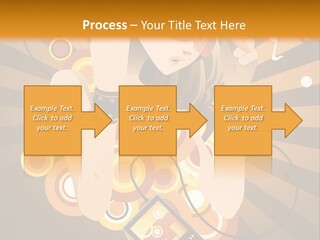 A Woman In A Hat Is Holding A Cell Phone PowerPoint Template