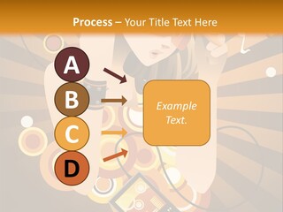A Woman In A Hat Is Holding A Cell Phone PowerPoint Template