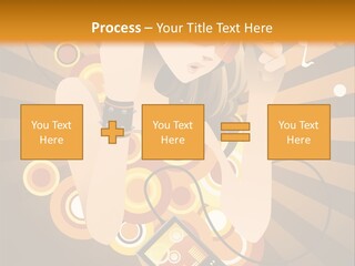 A Woman In A Hat Is Holding A Cell Phone PowerPoint Template