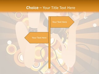 A Woman In A Hat Is Holding A Cell Phone PowerPoint Template