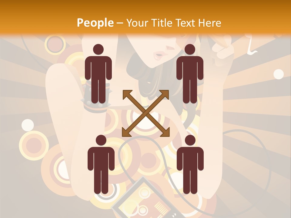 A Woman In A Hat Is Holding A Cell Phone PowerPoint Template