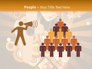 A Woman In A Hat Is Holding A Cell Phone PowerPoint Template
