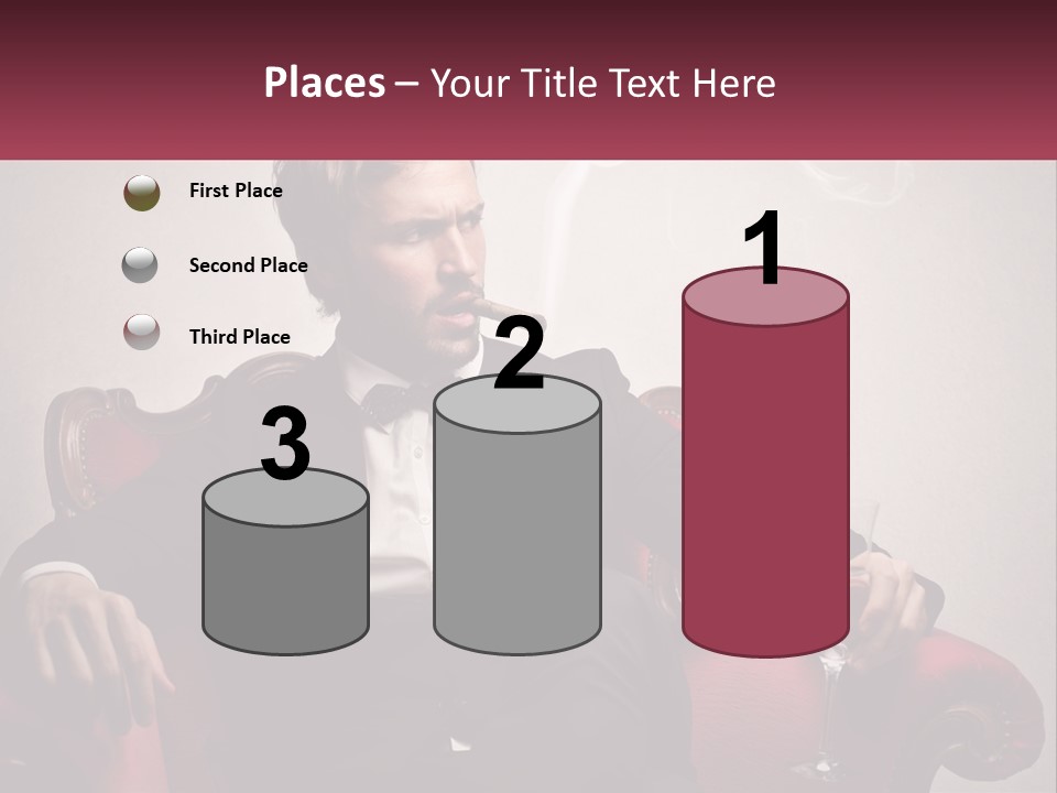 A Man Sitting In A Chair With A Cigarette In His Mouth PowerPoint Template