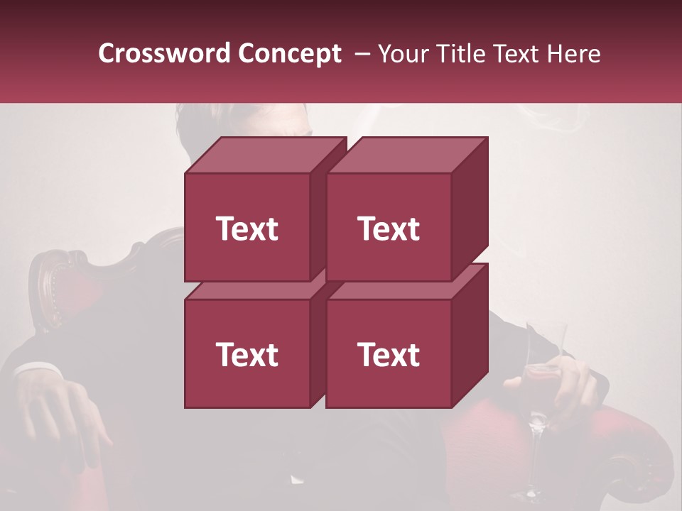 A Man Sitting In A Chair With A Cigarette In His Mouth PowerPoint Template