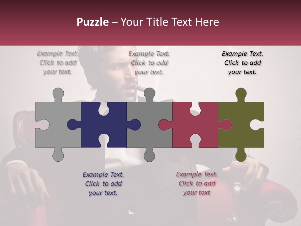 A Man Sitting In A Chair With A Cigarette In His Mouth PowerPoint Template