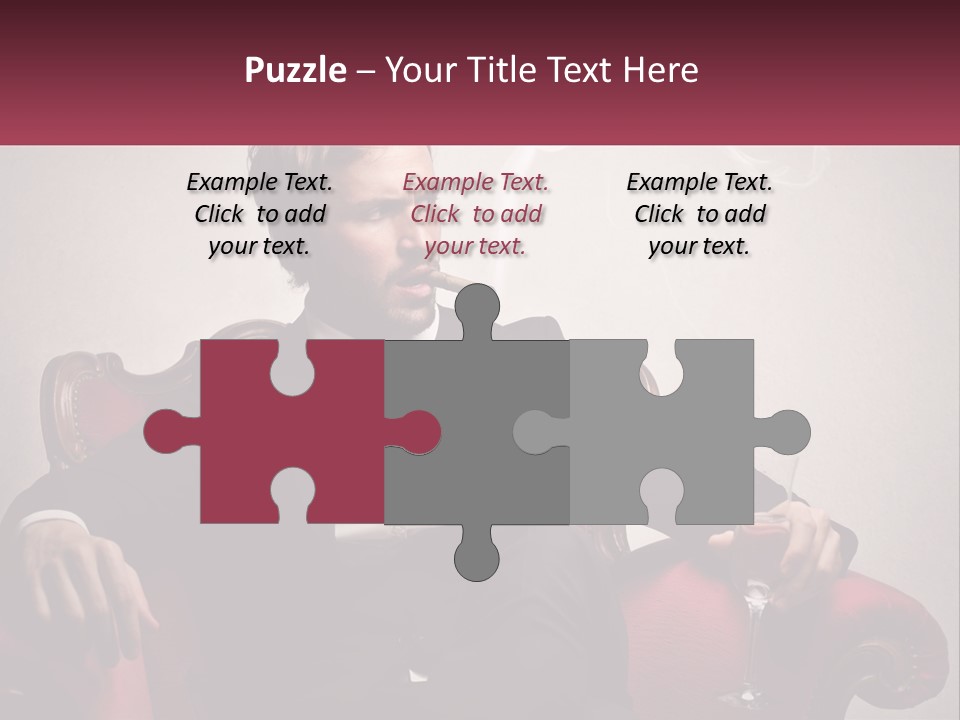 A Man Sitting In A Chair With A Cigarette In His Mouth PowerPoint Template