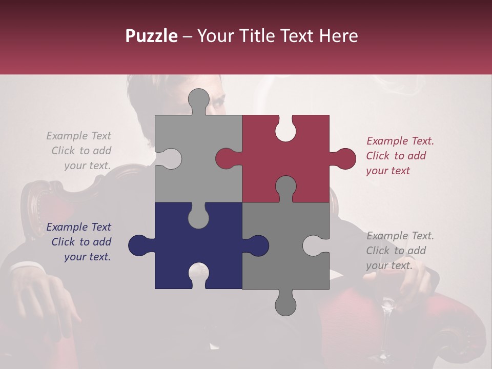 A Man Sitting In A Chair With A Cigarette In His Mouth PowerPoint Template