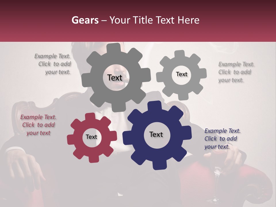 A Man Sitting In A Chair With A Cigarette In His Mouth PowerPoint Template