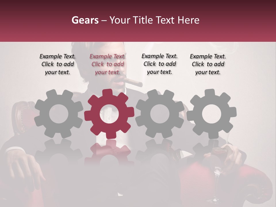 A Man Sitting In A Chair With A Cigarette In His Mouth PowerPoint Template