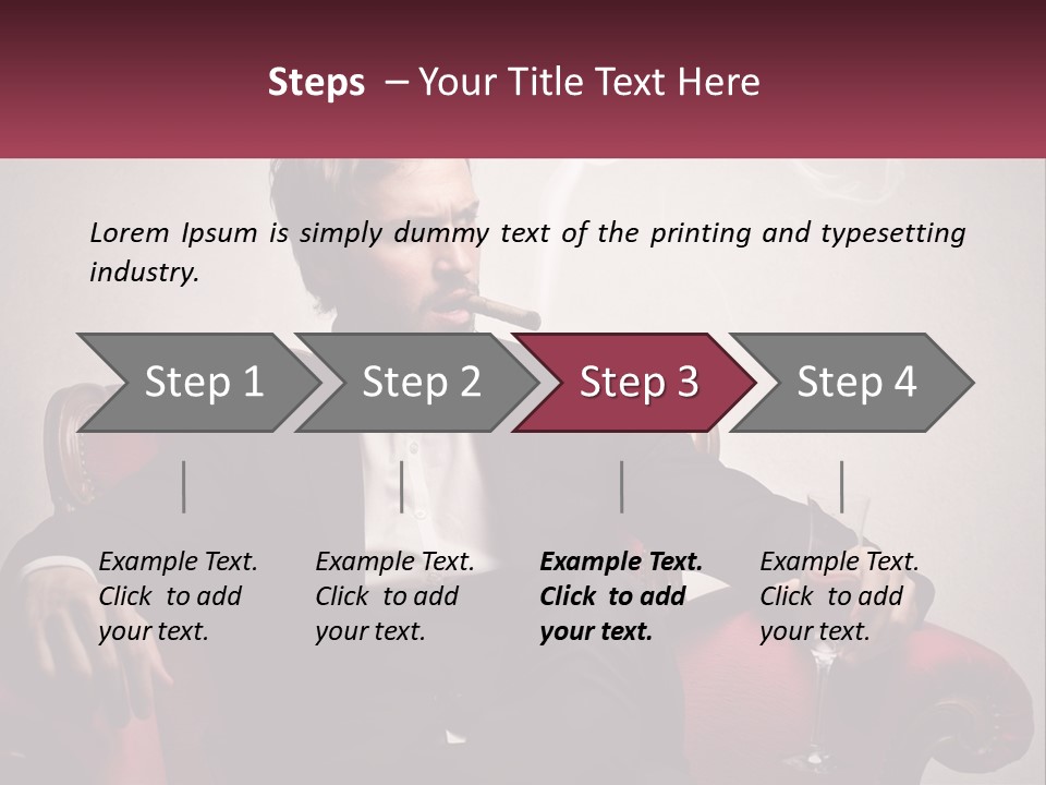 A Man Sitting In A Chair With A Cigarette In His Mouth PowerPoint Template