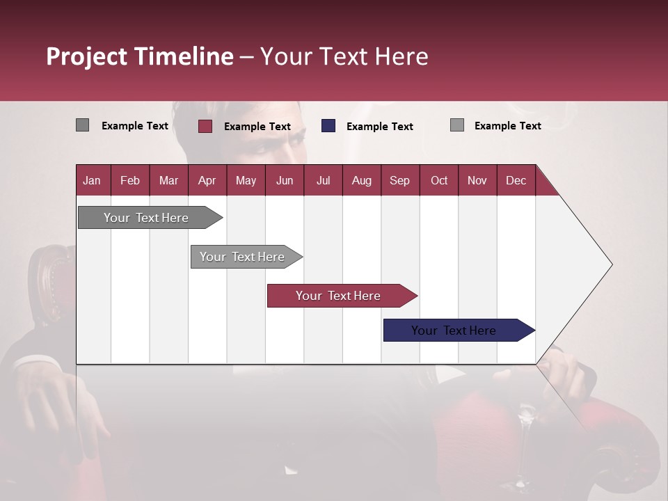 A Man Sitting In A Chair With A Cigarette In His Mouth PowerPoint Template