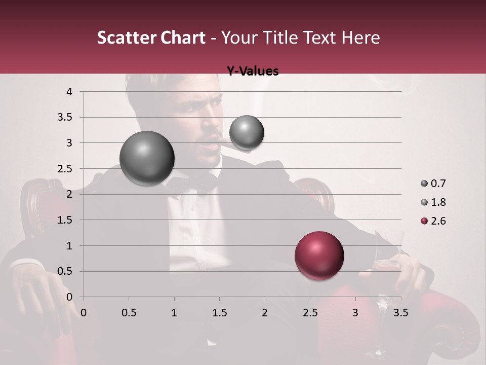 A Man Sitting In A Chair With A Cigarette In His Mouth PowerPoint Template