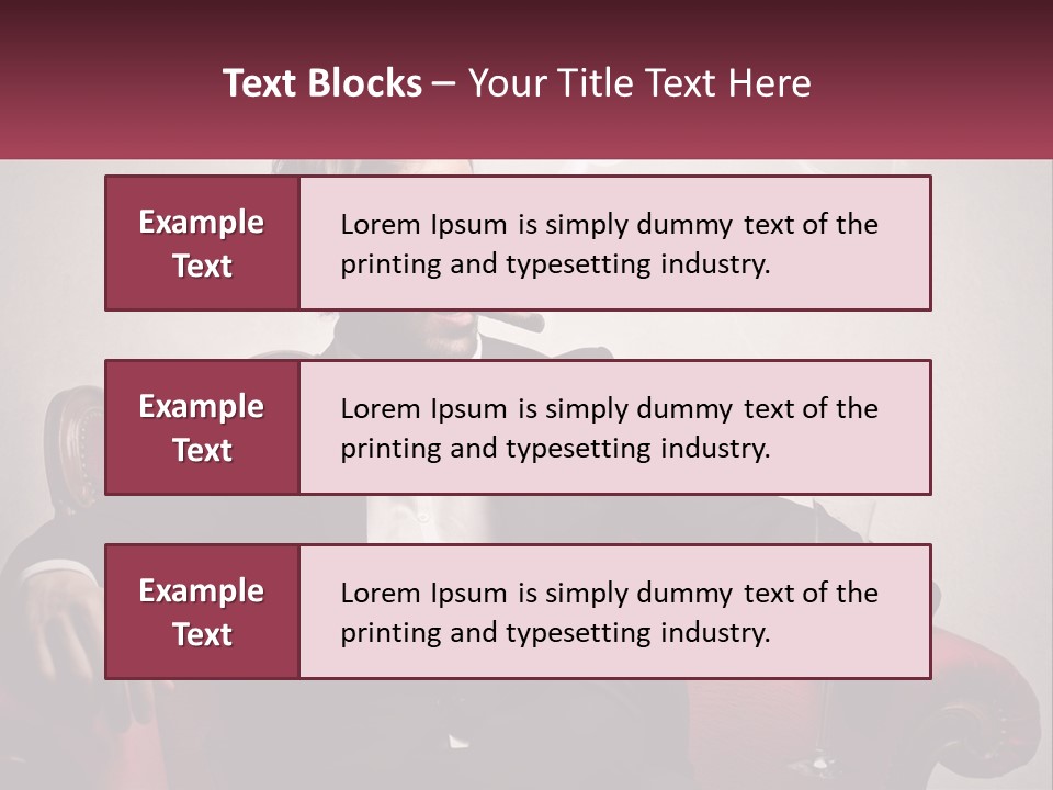A Man Sitting In A Chair With A Cigarette In His Mouth PowerPoint Template