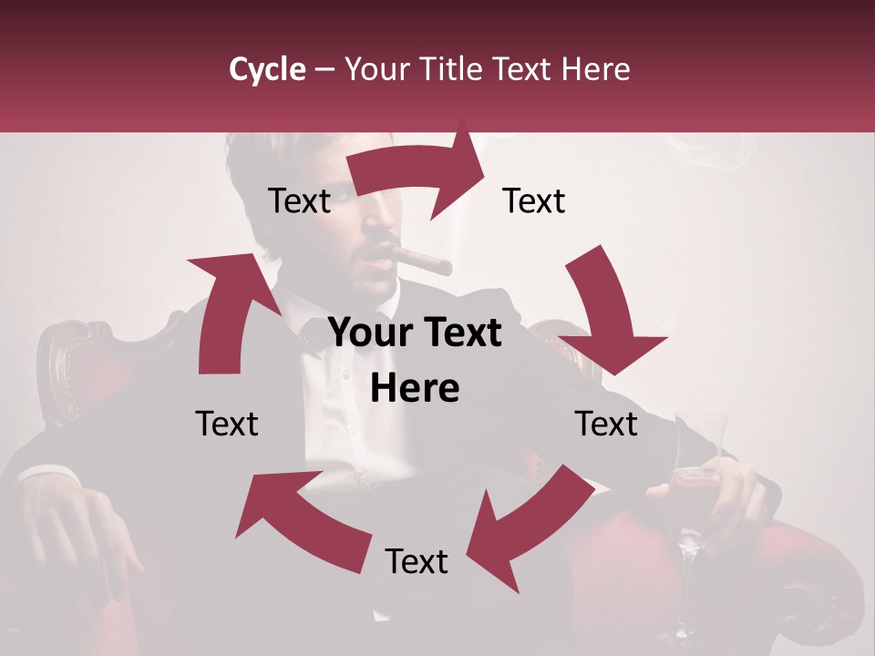 A Man Sitting In A Chair With A Cigarette In His Mouth PowerPoint Template