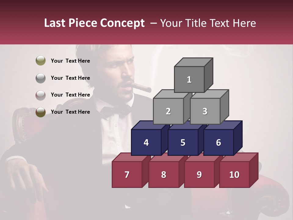 A Man Sitting In A Chair With A Cigarette In His Mouth PowerPoint Template