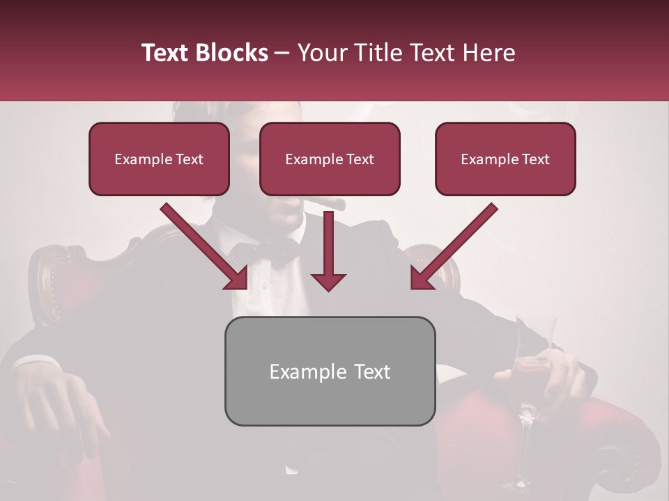 A Man Sitting In A Chair With A Cigarette In His Mouth PowerPoint Template