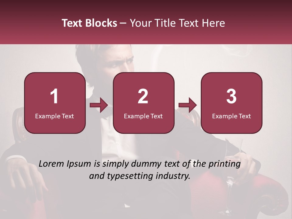 A Man Sitting In A Chair With A Cigarette In His Mouth PowerPoint Template