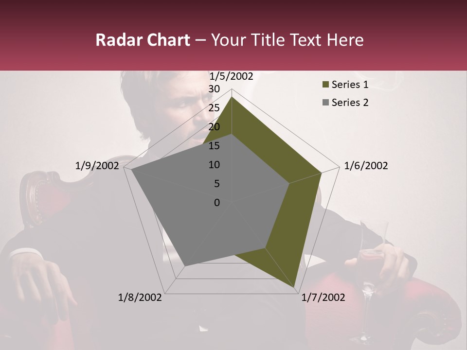 A Man Sitting In A Chair With A Cigarette In His Mouth PowerPoint Template