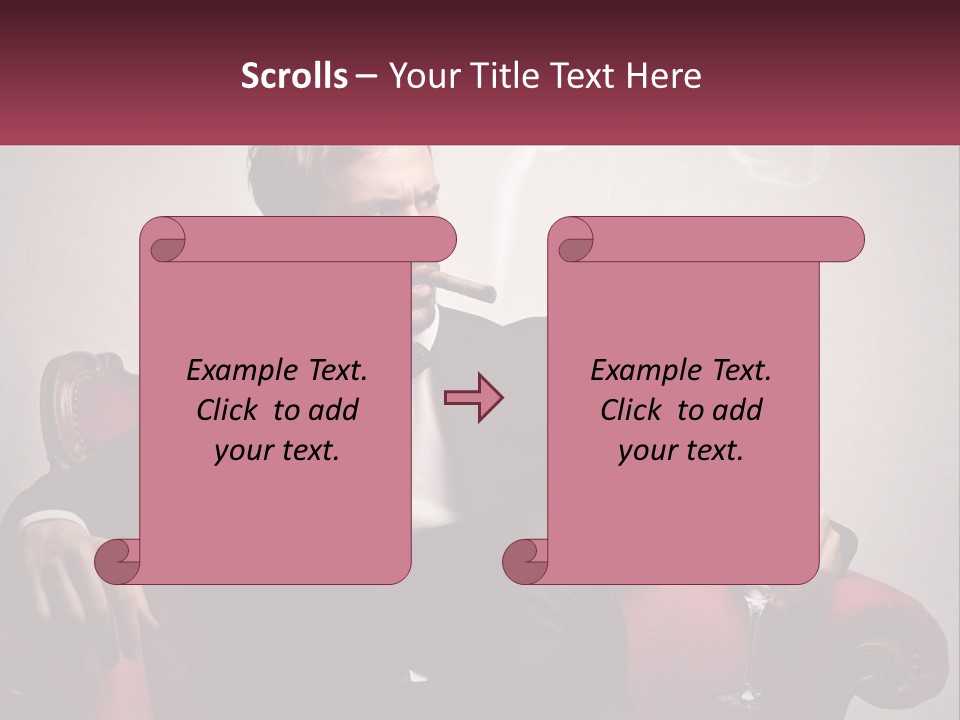 A Man Sitting In A Chair With A Cigarette In His Mouth PowerPoint Template