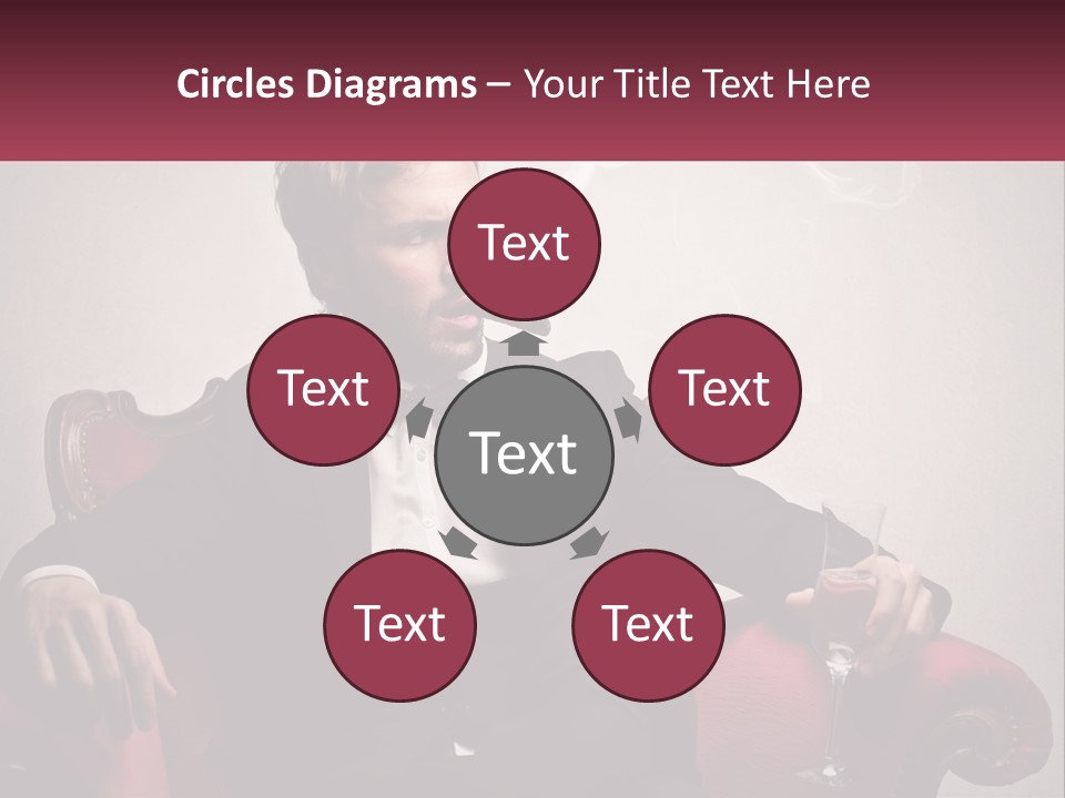 A Man Sitting In A Chair With A Cigarette In His Mouth PowerPoint Template