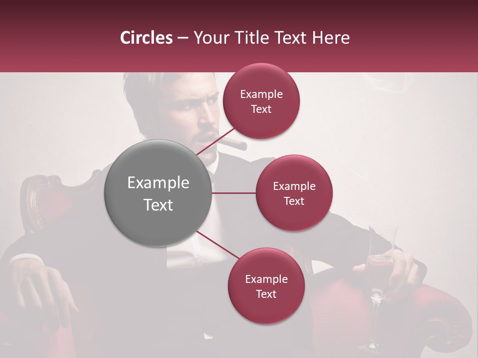 A Man Sitting In A Chair With A Cigarette In His Mouth PowerPoint Template