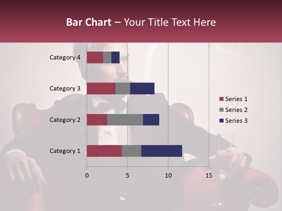 A Man Sitting In A Chair With A Cigarette In His Mouth PowerPoint Template