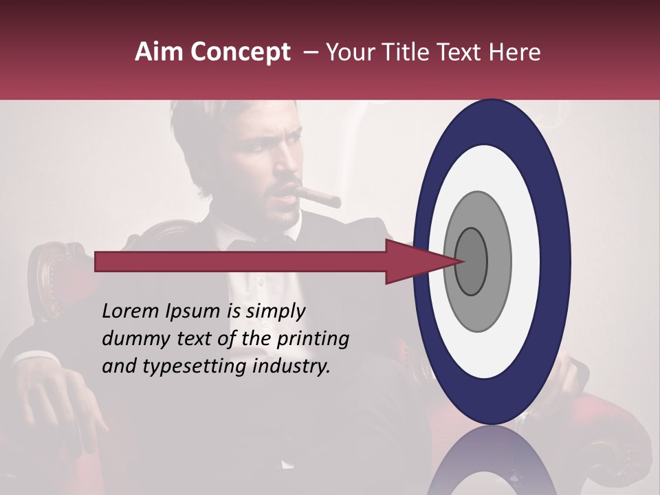 A Man Sitting In A Chair With A Cigarette In His Mouth PowerPoint Template