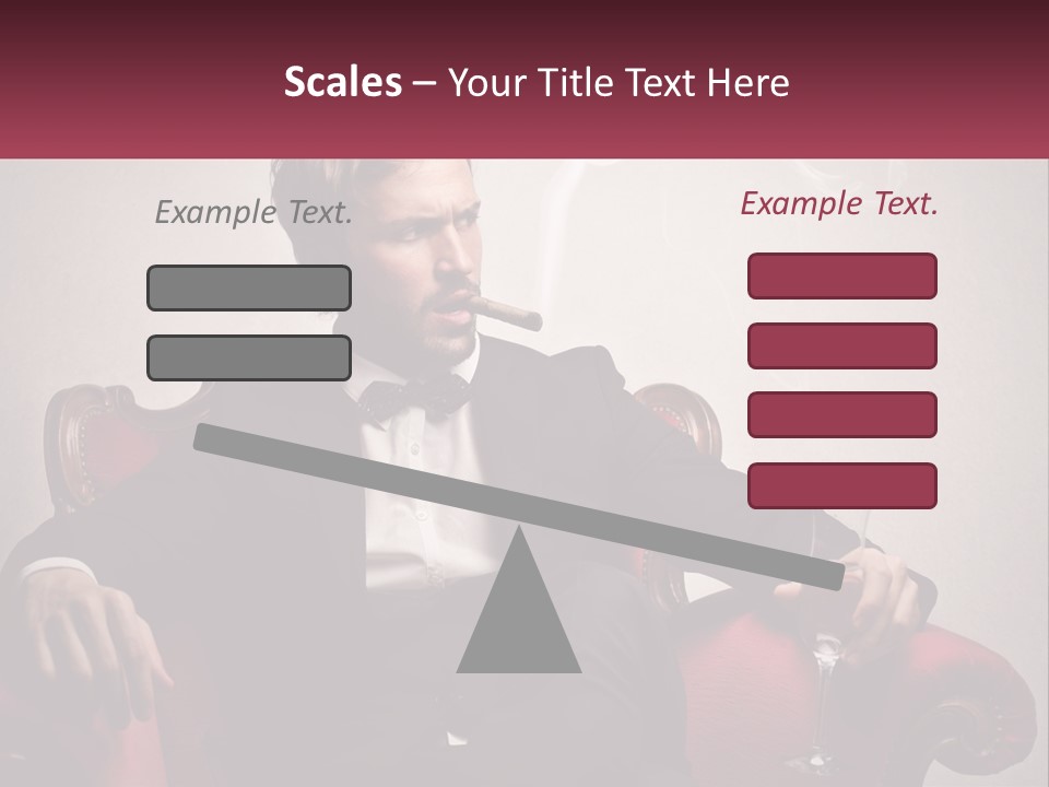 A Man Sitting In A Chair With A Cigarette In His Mouth PowerPoint Template