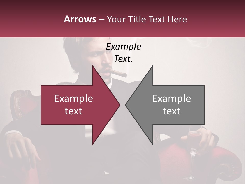 A Man Sitting In A Chair With A Cigarette In His Mouth PowerPoint Template