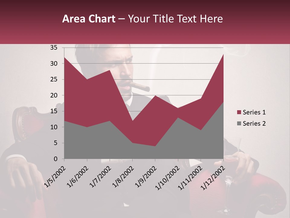 A Man Sitting In A Chair With A Cigarette In His Mouth PowerPoint Template