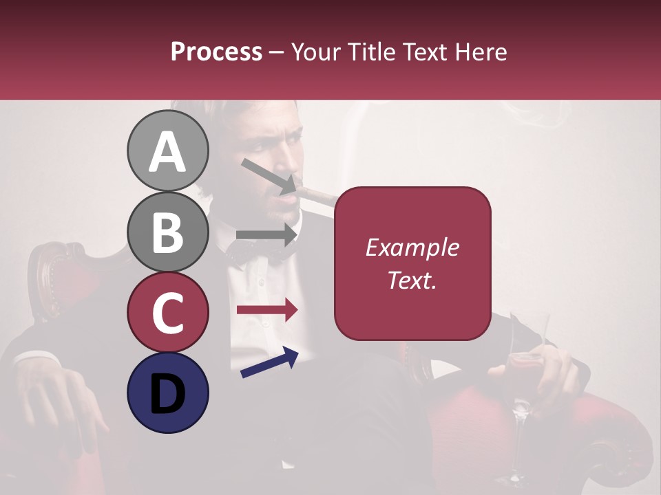 A Man Sitting In A Chair With A Cigarette In His Mouth PowerPoint Template
