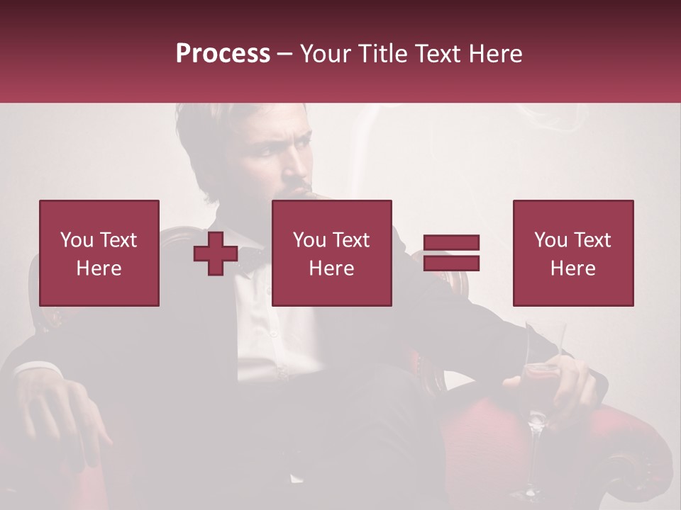 A Man Sitting In A Chair With A Cigarette In His Mouth PowerPoint Template