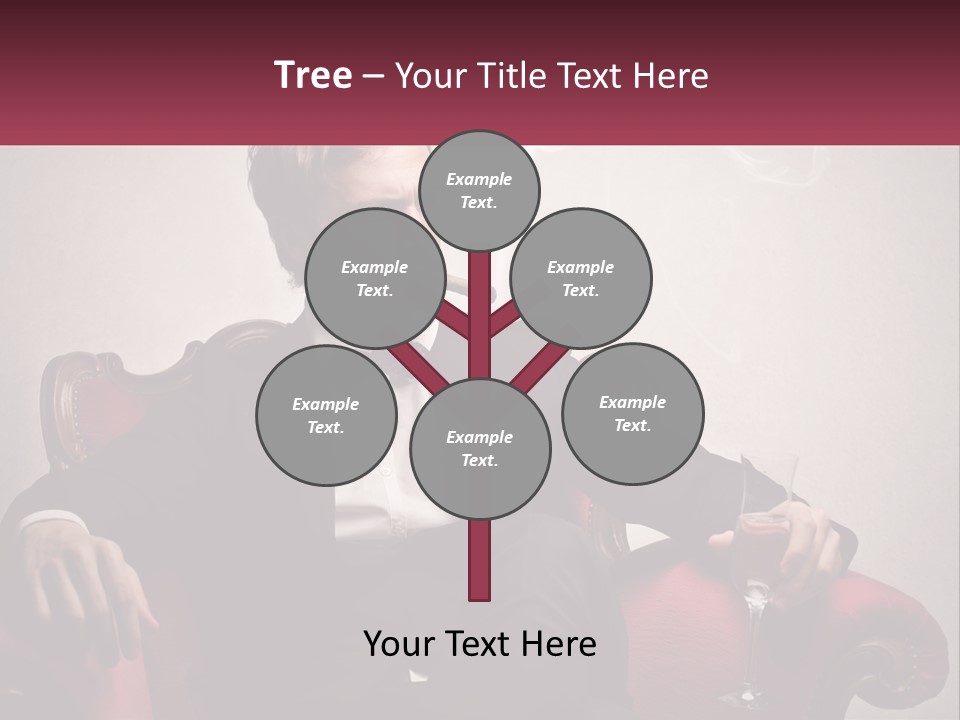 A Man Sitting In A Chair With A Cigarette In His Mouth PowerPoint Template
