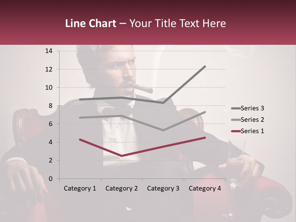 A Man Sitting In A Chair With A Cigarette In His Mouth PowerPoint Template