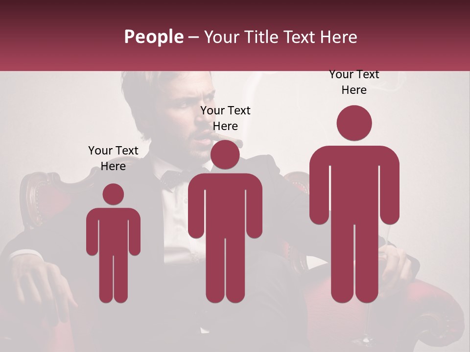 A Man Sitting In A Chair With A Cigarette In His Mouth PowerPoint Template