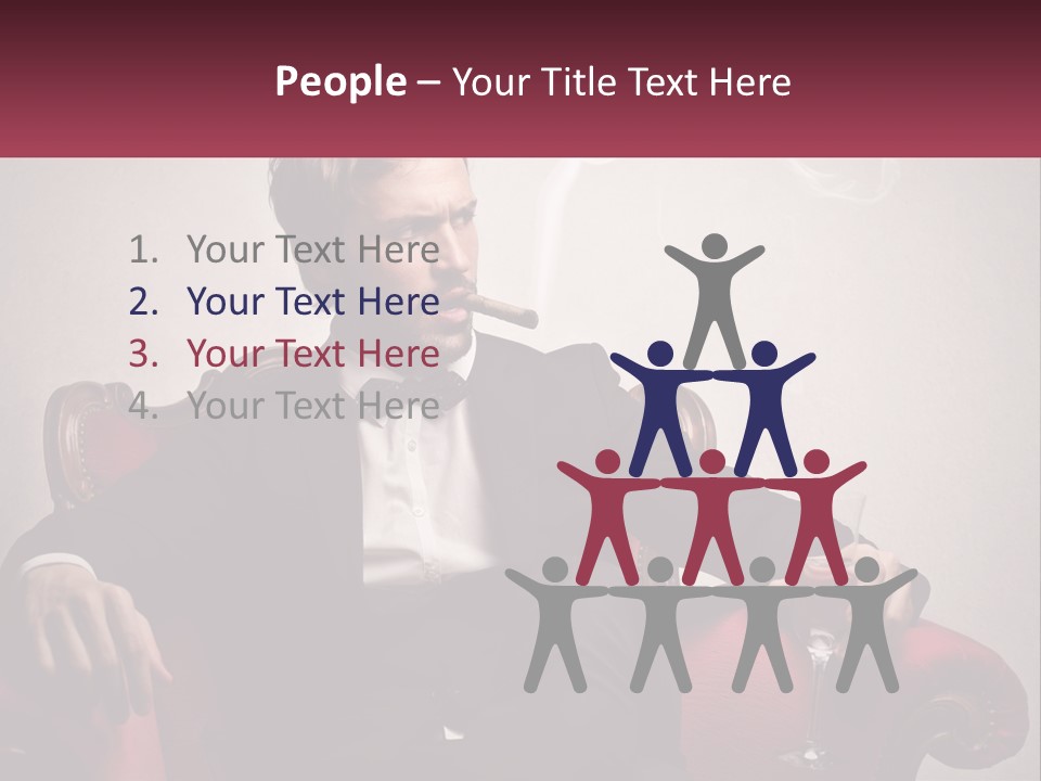 A Man Sitting In A Chair With A Cigarette In His Mouth PowerPoint Template