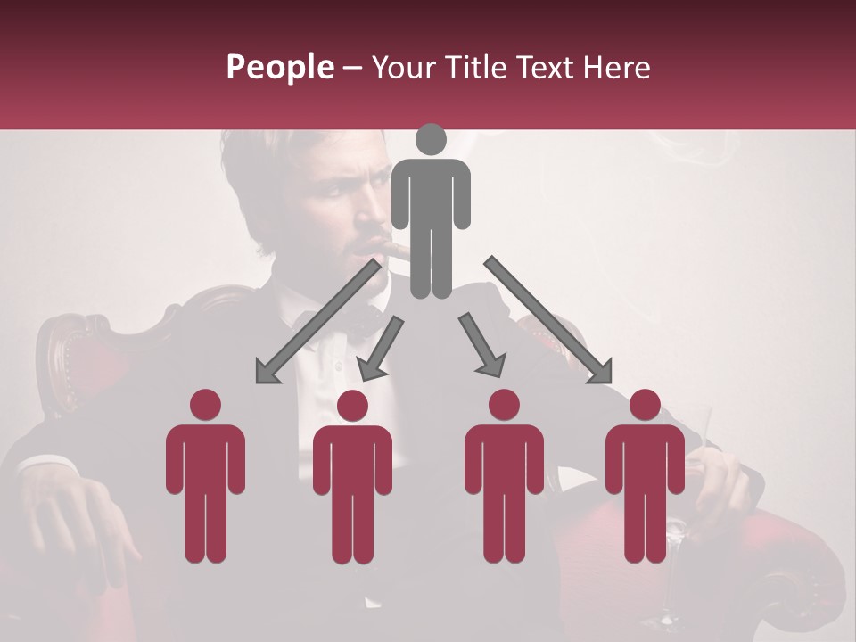 A Man Sitting In A Chair With A Cigarette In His Mouth PowerPoint Template