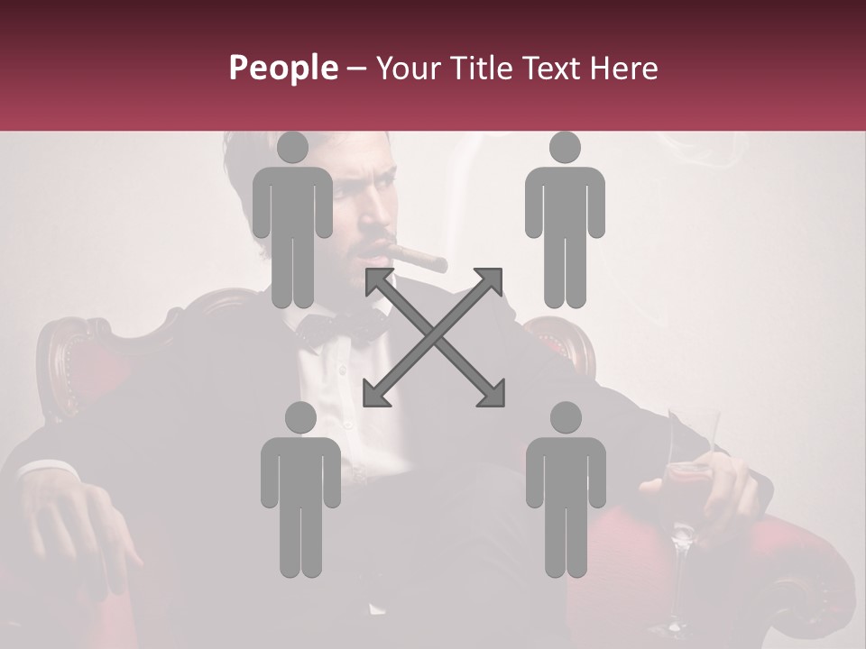 A Man Sitting In A Chair With A Cigarette In His Mouth PowerPoint Template