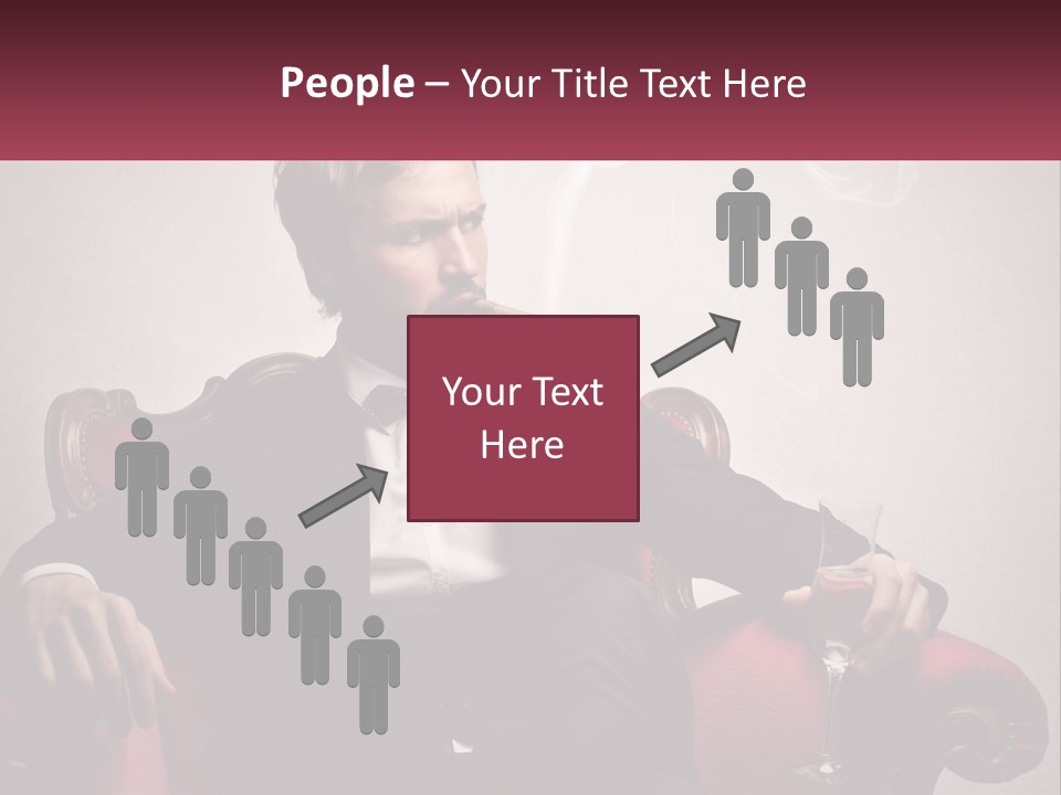 A Man Sitting In A Chair With A Cigarette In His Mouth PowerPoint Template