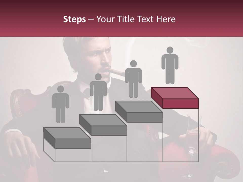 A Man Sitting In A Chair With A Cigarette In His Mouth PowerPoint Template