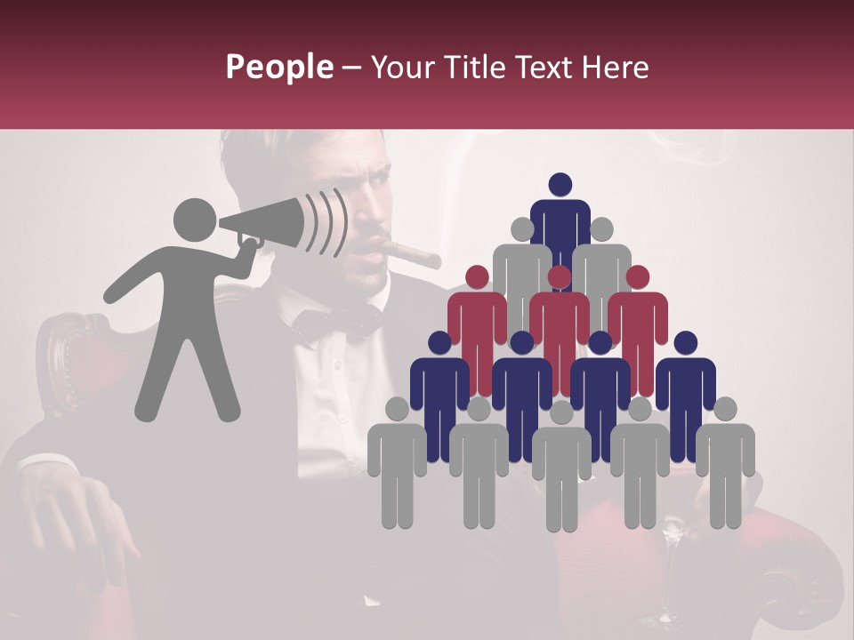 A Man Sitting In A Chair With A Cigarette In His Mouth PowerPoint Template