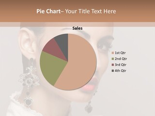 A Woman With Red Lipstick And A Bun In Her Hair PowerPoint Template